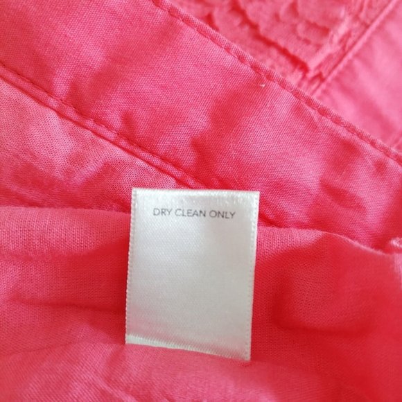 Christopher & Banks Womens Coral Pink Crochet Lace Open Front Blazer Jacket XL - Picture 7 of 7